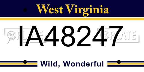 IA48247 West Virginia License Plate