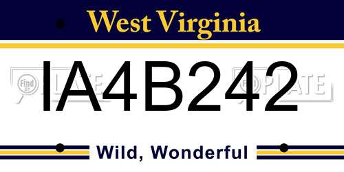 IA4B242 West Virginia License Plate