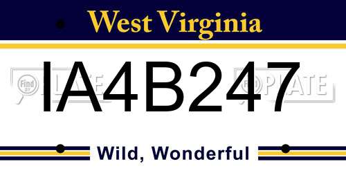 IA4B247 West Virginia License Plate