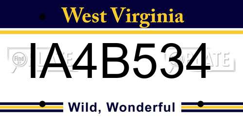 IA4B534 West Virginia License Plate