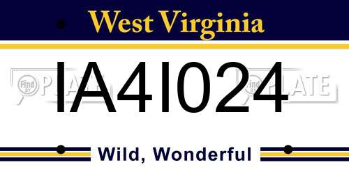 IA4I024 West Virginia License Plate