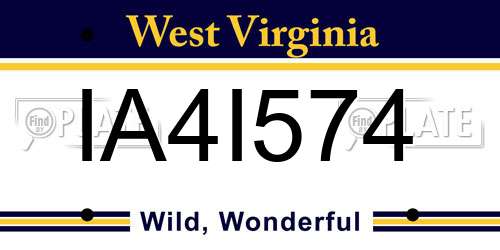 IA4I574 West Virginia License Plate