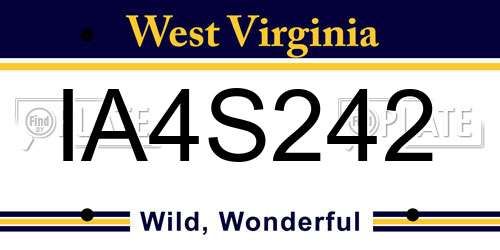 IA4S242 West Virginia License Plate