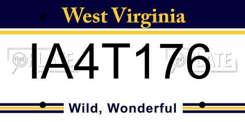 IA4T176 West Virginia License Plate
