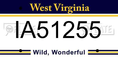 IA51255 West Virginia License Plate