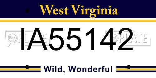 IA55142 West Virginia License Plate