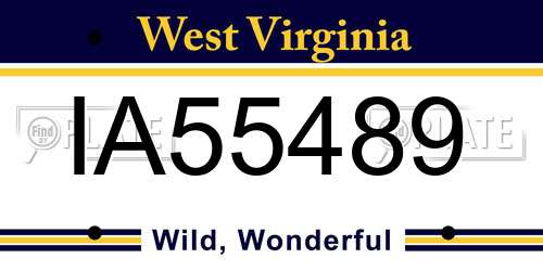IA55489 West Virginia License Plate