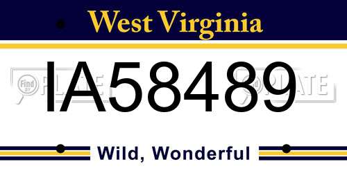 IA58489 West Virginia License Plate