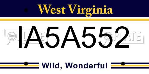 IA5A552 West Virginia License Plate