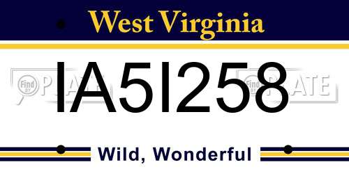 IA5I258 West Virginia License Plate