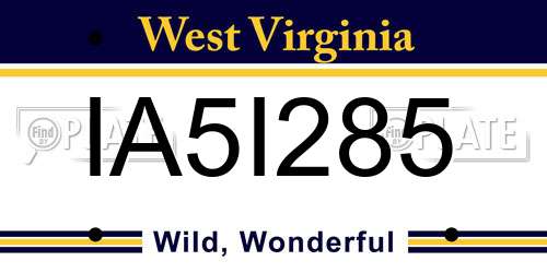 IA5I285 West Virginia License Plate