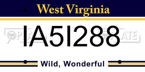 IA5I288 West Virginia License Plate