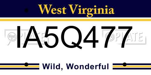 IA5Q477 West Virginia License Plate