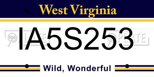 IA5S253 West Virginia License Plate