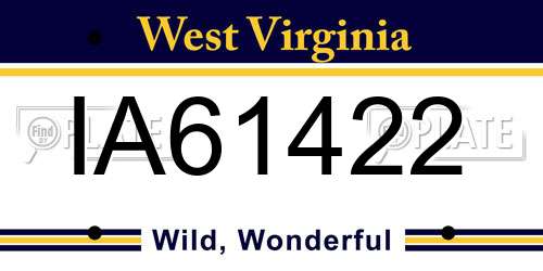 IA61422 West Virginia License Plate