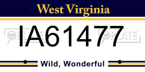 IA61477 West Virginia License Plate