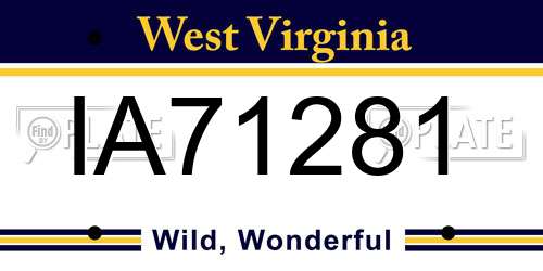 IA71281 West Virginia License Plate