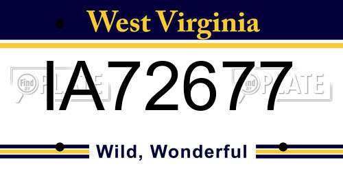 IA72677 West Virginia License Plate