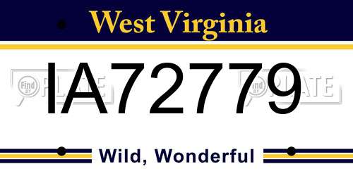 IA72779 West Virginia License Plate