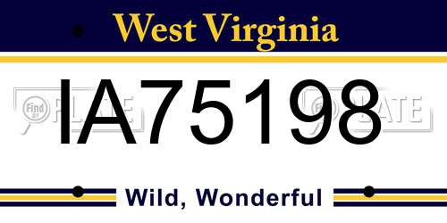 IA75198 West Virginia License Plate