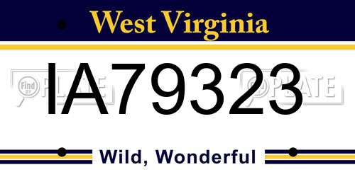 IA79323 West Virginia License Plate