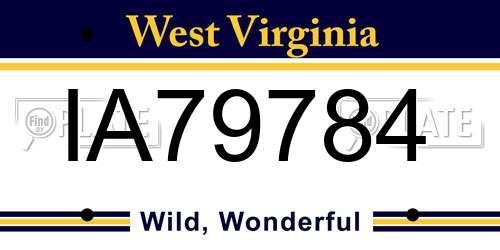 IA79784 West Virginia License Plate