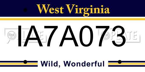 IA7A073 West Virginia License Plate