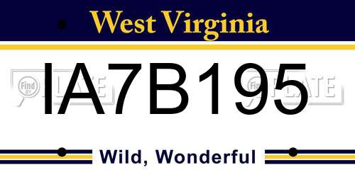 IA7B195 West Virginia License Plate