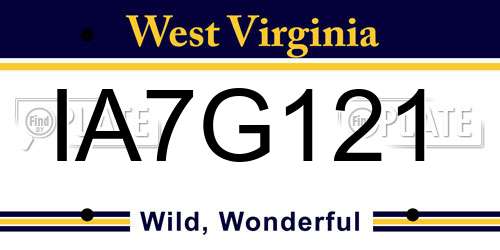 IA7G121 West Virginia License Plate