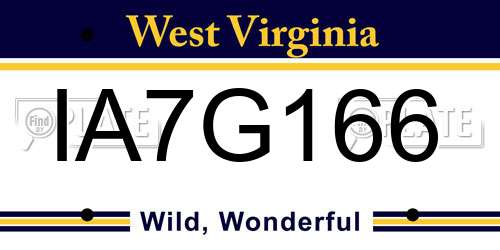 IA7G166 West Virginia License Plate
