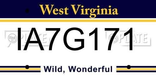 IA7G171 West Virginia License Plate