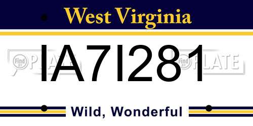 IA7I281 West Virginia License Plate