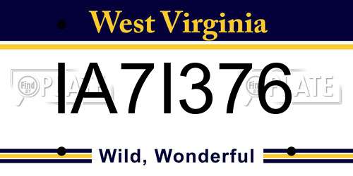 IA7I376 West Virginia License Plate