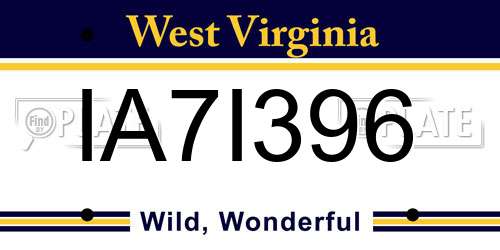 IA7I396 West Virginia License Plate