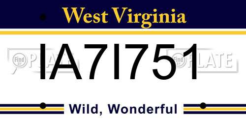 IA7I751 West Virginia License Plate