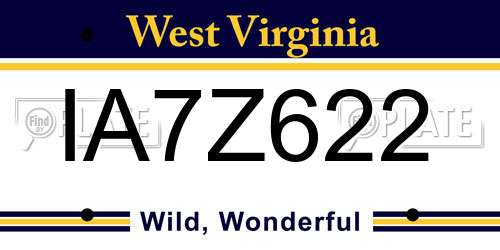IA7Z622 West Virginia License Plate