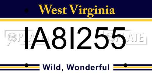 IA8I255 West Virginia License Plate