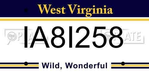 IA8I258 West Virginia License Plate