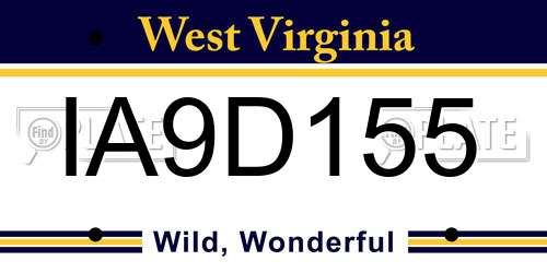 IA9D155 West Virginia License Plate