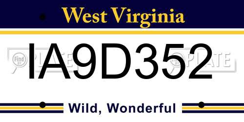 IA9D352 West Virginia License Plate