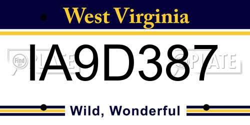 IA9D387 West Virginia License Plate