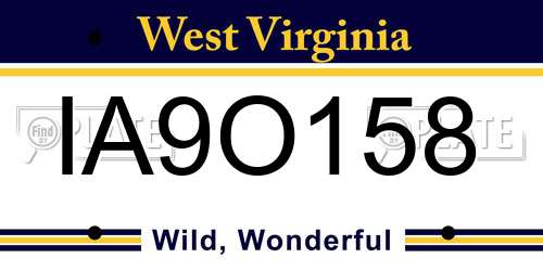 IA9O158 West Virginia License Plate