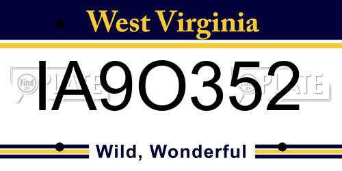 IA9O352 West Virginia License Plate