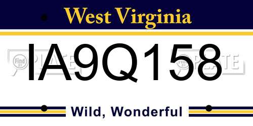 IA9Q158 West Virginia License Plate