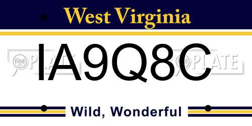IA9Q8C West Virginia License Plate