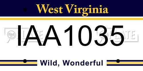 IAA1035 West Virginia License Plate