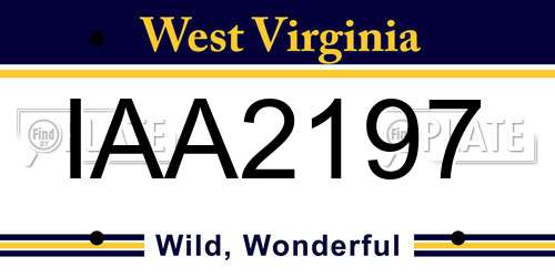 IAA2197 West Virginia License Plate