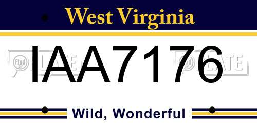 IAA7176 West Virginia License Plate