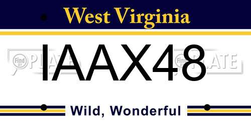 IAAX48 West Virginia License Plate