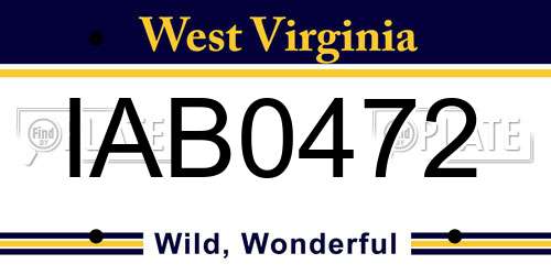 IAB0472 West Virginia License Plate